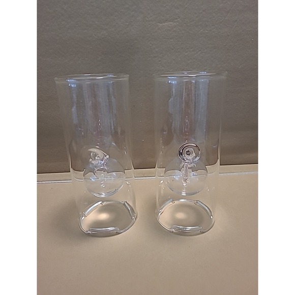 Set of 2 Wolfard Glass Blowing Company - Hand Blown Glass  Oil Lamps - Picture 4 of 8